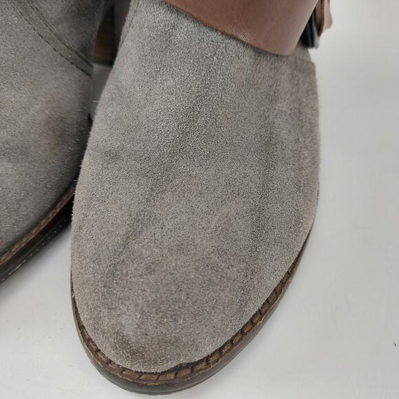 OTBT Bedford Sz 8M Gray Suede Leather Boots Ankle Bootie - Picture 13 of 16